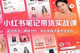 小红书笔记带货实战课：起号养号，爆款创作，轻松掌握流量变现密码