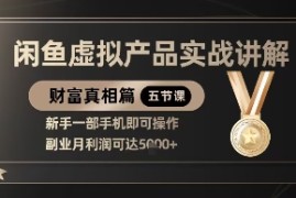精品！闲鱼虚拟产品实战讲解，新手一部手机即可操作，副业月利润可达5k+