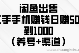 （10269期）闲鱼出售二手手机赚钱，日赚500到1000（养号+渠道）